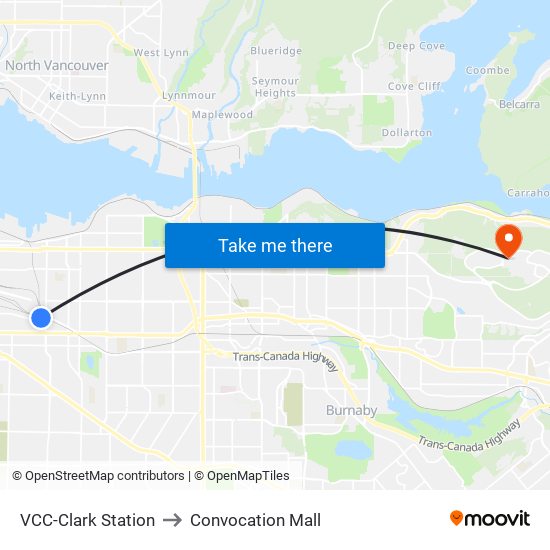 VCC-Clark Station to Convocation Mall map