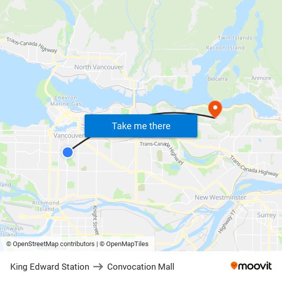 King Edward Station to Convocation Mall map