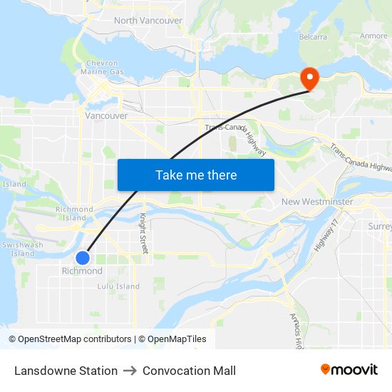 Lansdowne Station to Convocation Mall map