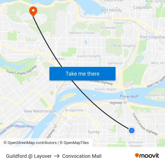 Guildford @ Layover to Convocation Mall map