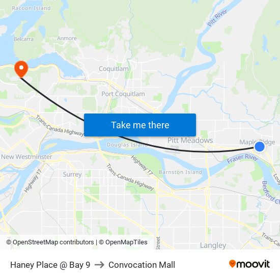 Haney Place @ Bay 9 to Convocation Mall map