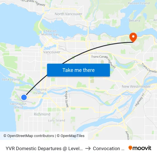 YVR Domestic Departures @ Level Three to Convocation Mall map