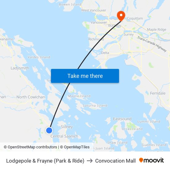 Lodgepole & Frayne (Park & Ride) to Convocation Mall map