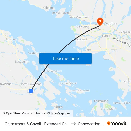 Cairnsmore & Cavell - Extended Care Unit to Convocation Mall map