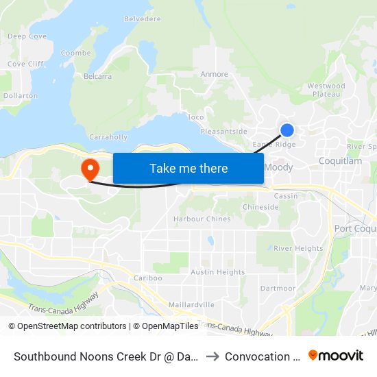 Southbound Noons Creek Dr @ David Ave to Convocation Mall map