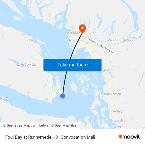 Foul Bay at Runnymede to Convocation Mall map