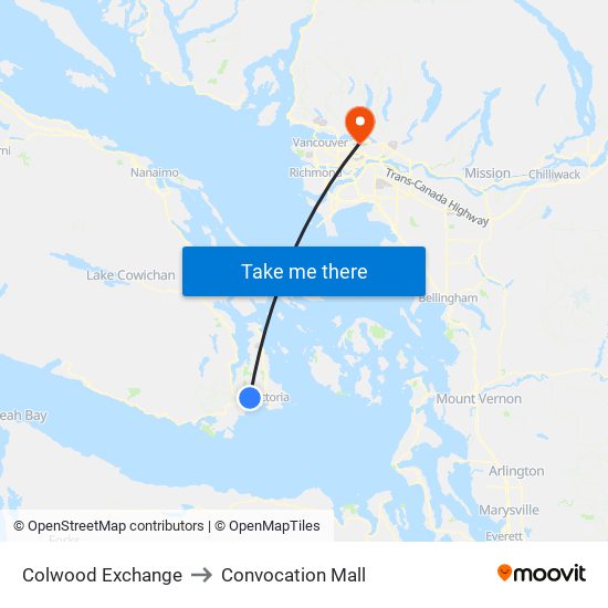 Colwood Exchange to Convocation Mall map