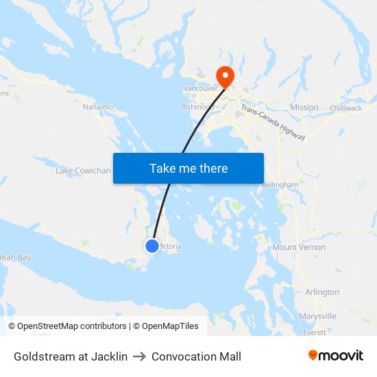 Goldstream at Jacklin to Convocation Mall map