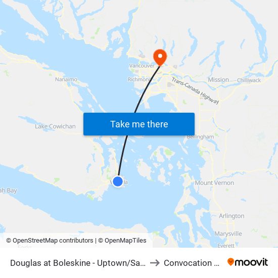 Douglas at Boleskine - Uptown/Saanich to Convocation Mall map