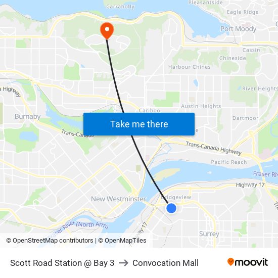 Scott Road Station @ Bay 3 to Convocation Mall map