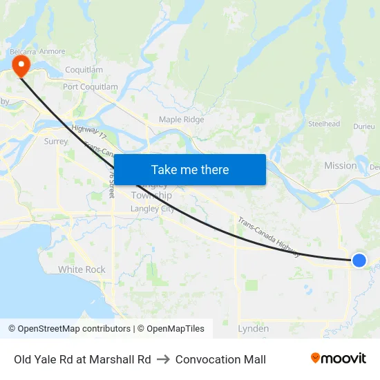 Old Yale Rd at Marshall Rd to Convocation Mall map