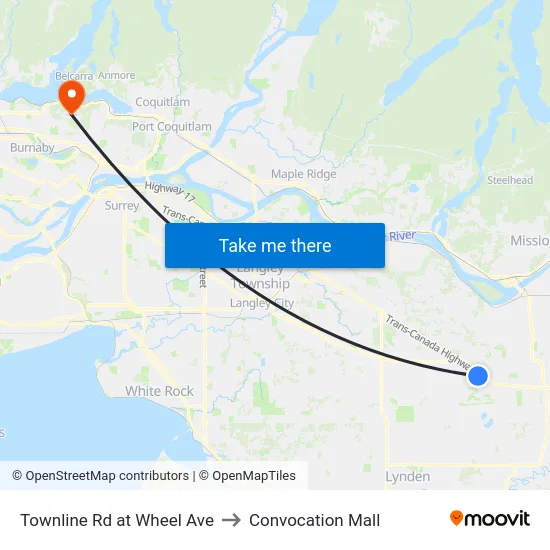 Townline Rd at Wheel Ave to Convocation Mall map