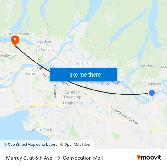 Murray St at 6th Ave to Convocation Mall map