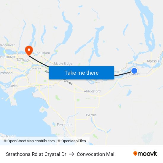 Strathcona & Crystal to Convocation Mall map