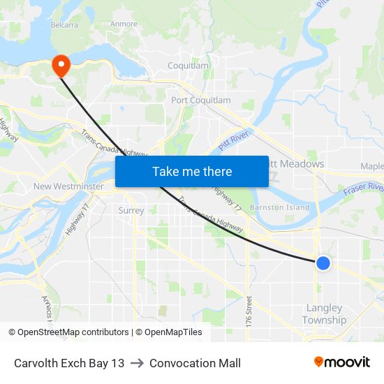 Carvolth Exch Pick Up Only to Convocation Mall map