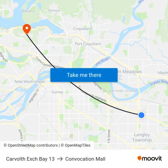 Carvolth Exch Bay 13 to Convocation Mall map