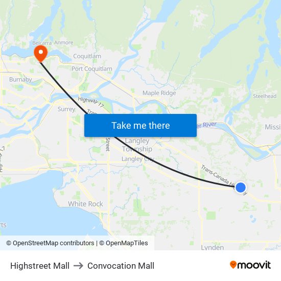 Highstreet Mall to Convocation Mall map