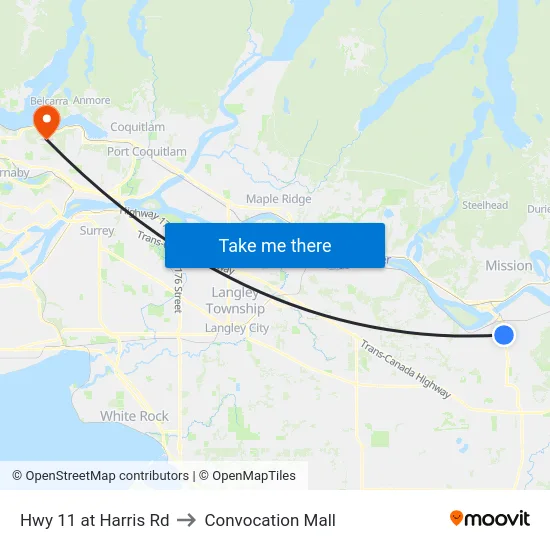 Hwy 11 at Harris Rd to Convocation Mall map