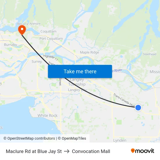 Maclure Rd at Blue Jay St to Convocation Mall map