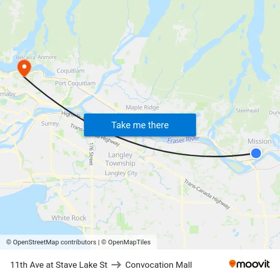11th Ave at Stave Lake St to Convocation Mall map