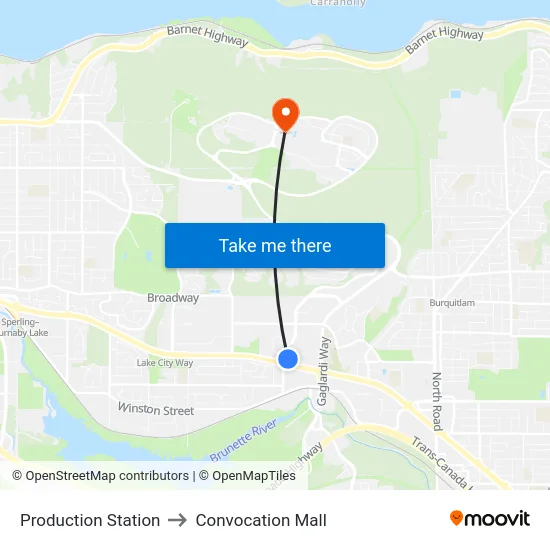 Production Station to Convocation Mall map
