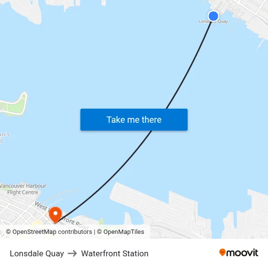 Lonsdale Quay to Waterfront Station map