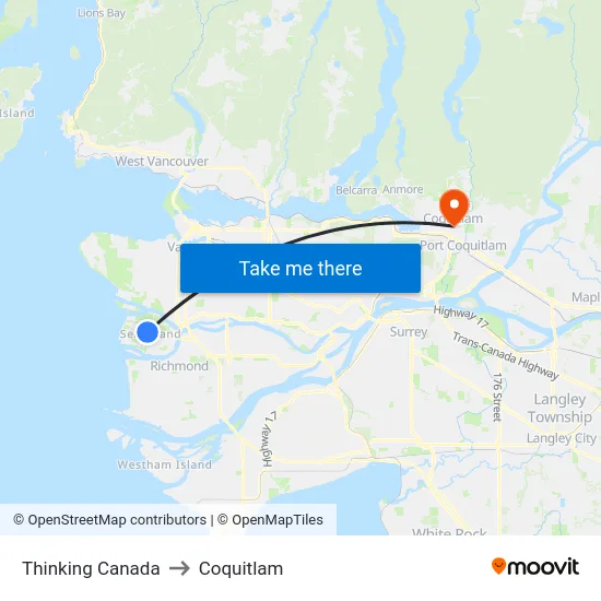 Thinking Canada to Coquitlam map