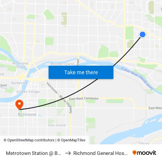 Metrotown Station @ Bay 4 to Richmond General Hospital map