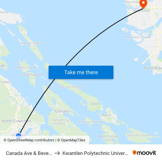 Canada Ave & Beverly to Kwantlen Polytechnic University map