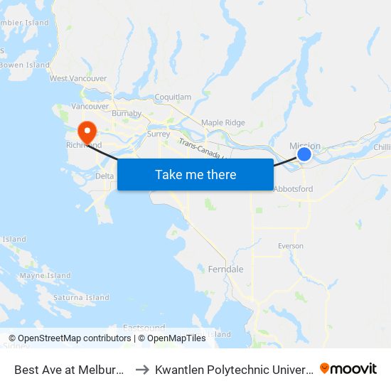 Best & Melburn to Kwantlen Polytechnic University map