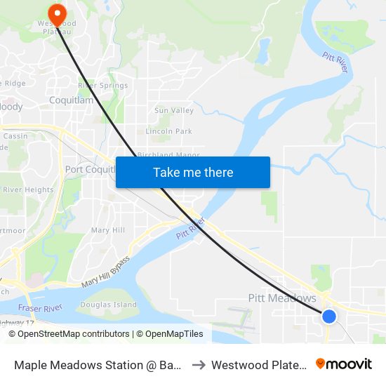 Maple Meadows Station @ Bay 2 to Westwood Plateau map