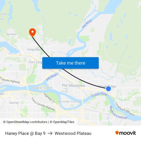 Haney Place @ Bay 9 to Westwood Plateau map