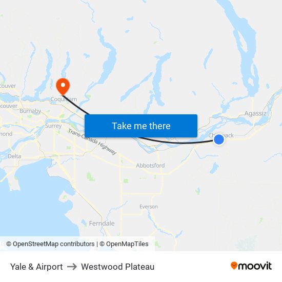 Yale & Airport to Westwood Plateau map