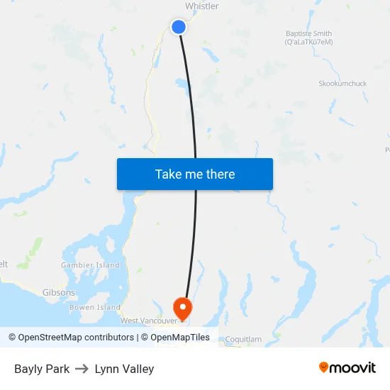 Bayly Park to Lynn Valley map