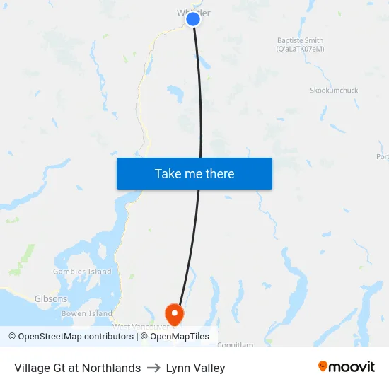 Village Gt at Northlands to Lynn Valley map