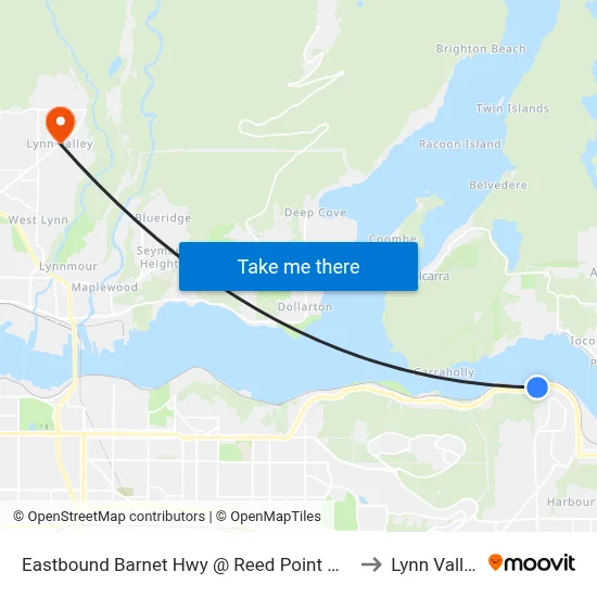 Eastbound Barnet Hwy @ Reed Point Way to Lynn Valley map