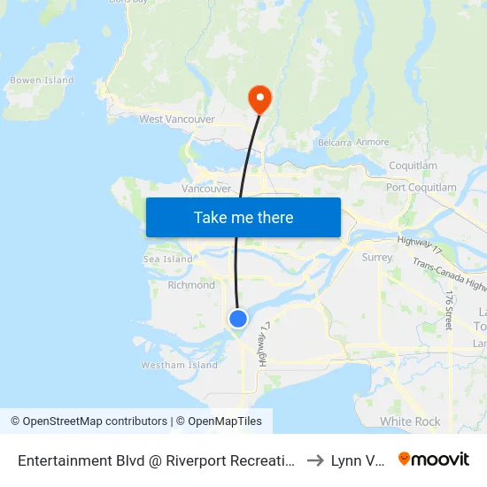 Entertainment Blvd @ Riverport Recreation Complex to Lynn Valley map