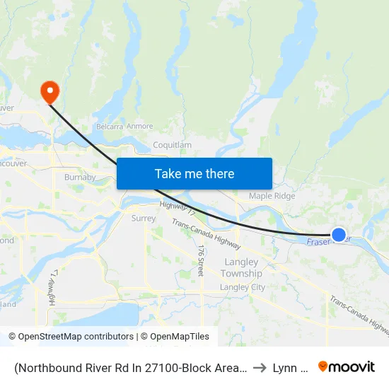 (Northbound River Rd In 27100-Block Area) @ 27100 Block (Flag) to Lynn Valley map