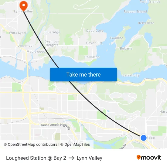 Lougheed Station @ Bay 2 to Lynn Valley map