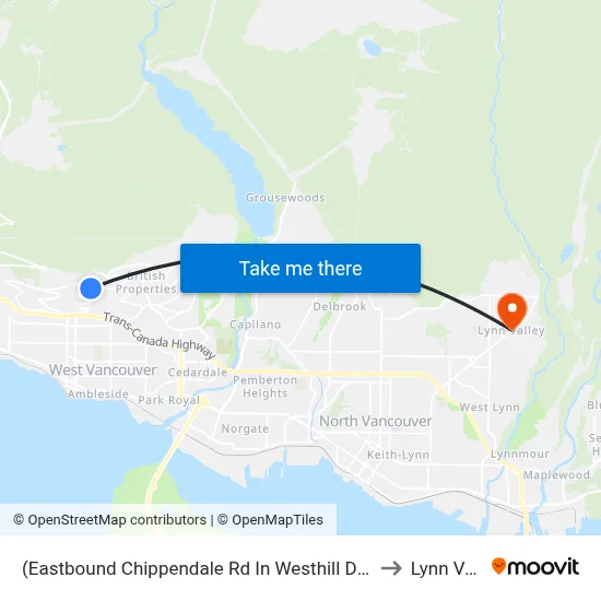 (Eastbound Chippendale Rd In Westhill Dr Area) (Flag) to Lynn Valley map