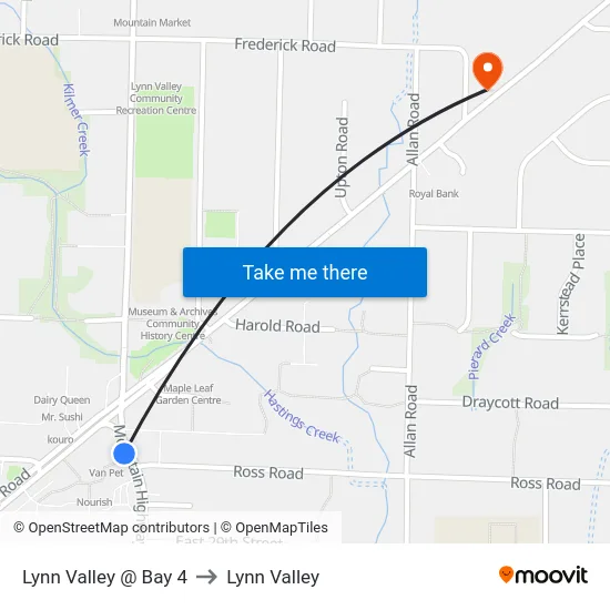 Lynn Valley @ Bay 4 to Lynn Valley map