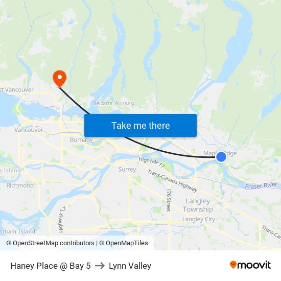 Haney Place @ Bay 5 to Lynn Valley map