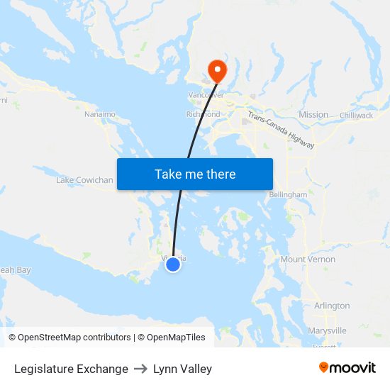 Legislature Exchange to Lynn Valley map
