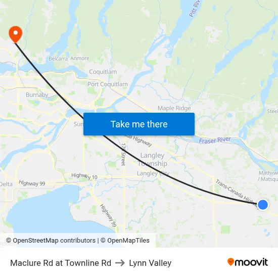 Maclure Rd at Townline Rd to Lynn Valley map