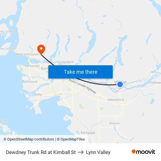 Dewdney Trunk & Kimball to Lynn Valley map