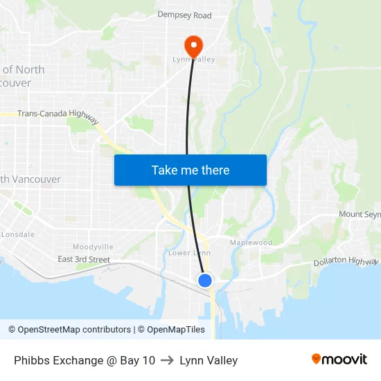 Phibbs Exchange @ Bay 10 to Lynn Valley map