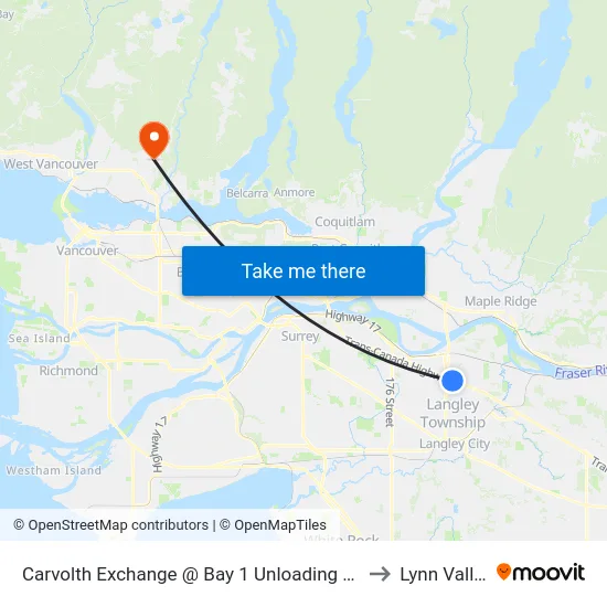 Carvolth Exchange @ Bay 1 Unloading Only to Lynn Valley map