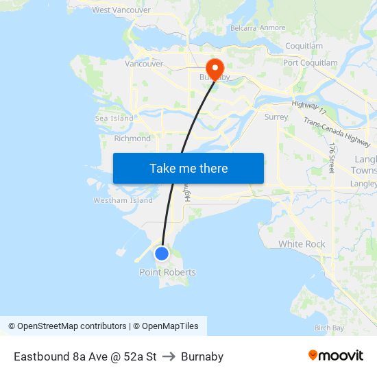 Eastbound 8a Ave @ 52a St to Burnaby map