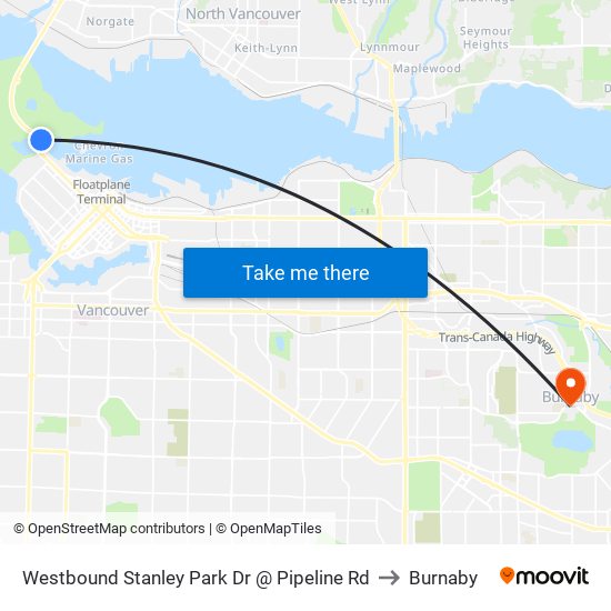 Westbound Stanley Park Dr @ Pipeline Rd to Burnaby map