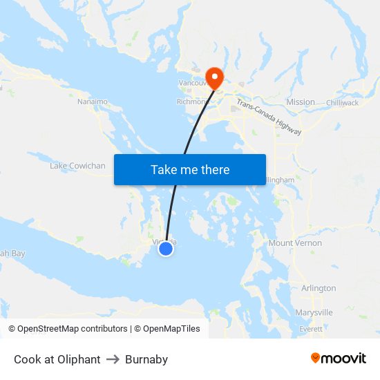 Cook at Oliphant to Burnaby map